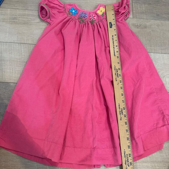 CASTLE & CROWNS GIRLS PINK CORDUROY SMOCKED FLOWERS DRESS 4T - Picture 5 of 8